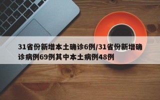 31省份新增本土确诊6例/31省份新增确诊病例69例其中本土病例48例