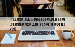 【31省新增本土确诊106例:河北35例,31省份新增本土确诊85例 其中河北82例】