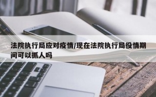 法院执行局应对疫情/现在法院执行局役情期间可以抓人吗