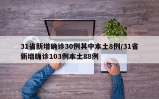 31省新增确诊30例其中本土8例/31省新增确诊103例本土88例