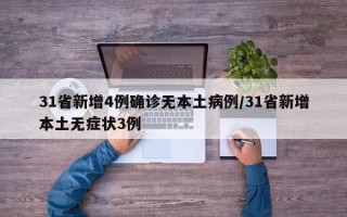 31省新增4例确诊无本土病例/31省新增本土无症状3例