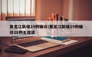 黑龙江新增29例确诊/黑龙江新增29例确诊28例无症状